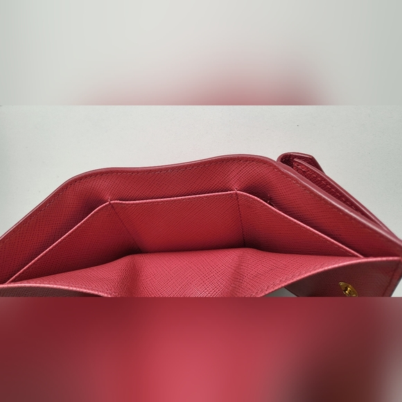 Prada Pink Vitello Leather Trifold Compact Wallet - Picture 8 of 8